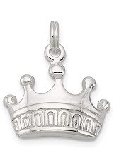 beautiful tiny polished crown silver charm for babies